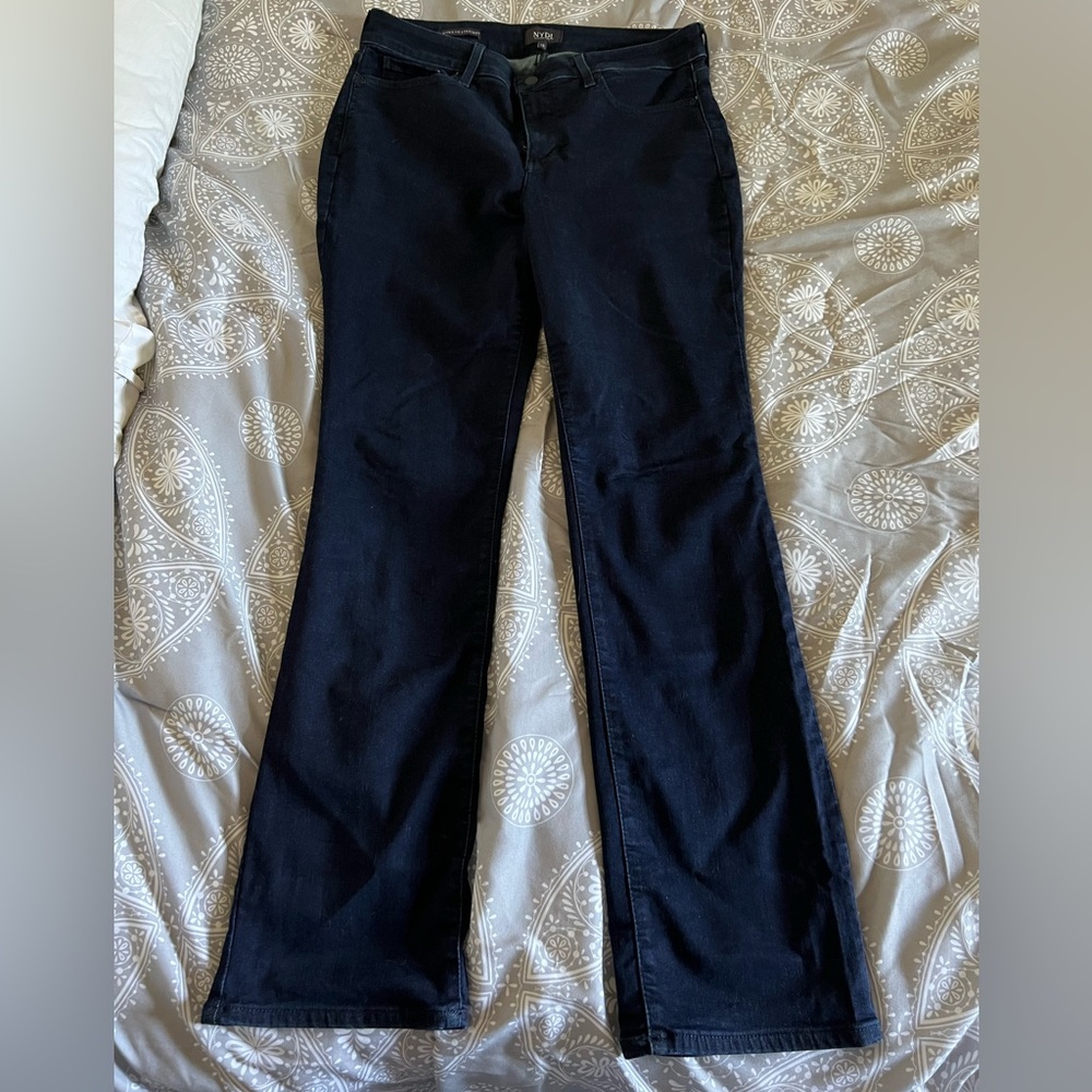 NYDJ marilyn straight fit Jeans size 12 dark blue wash